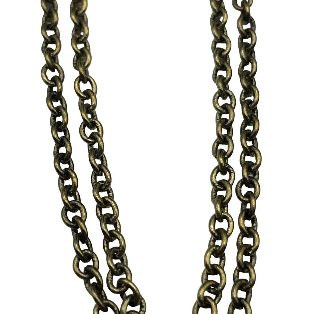 J Crew Pavé Clear Rhinestone Dome Tassel Chain Necklace‎ Gold Tone Adjustable